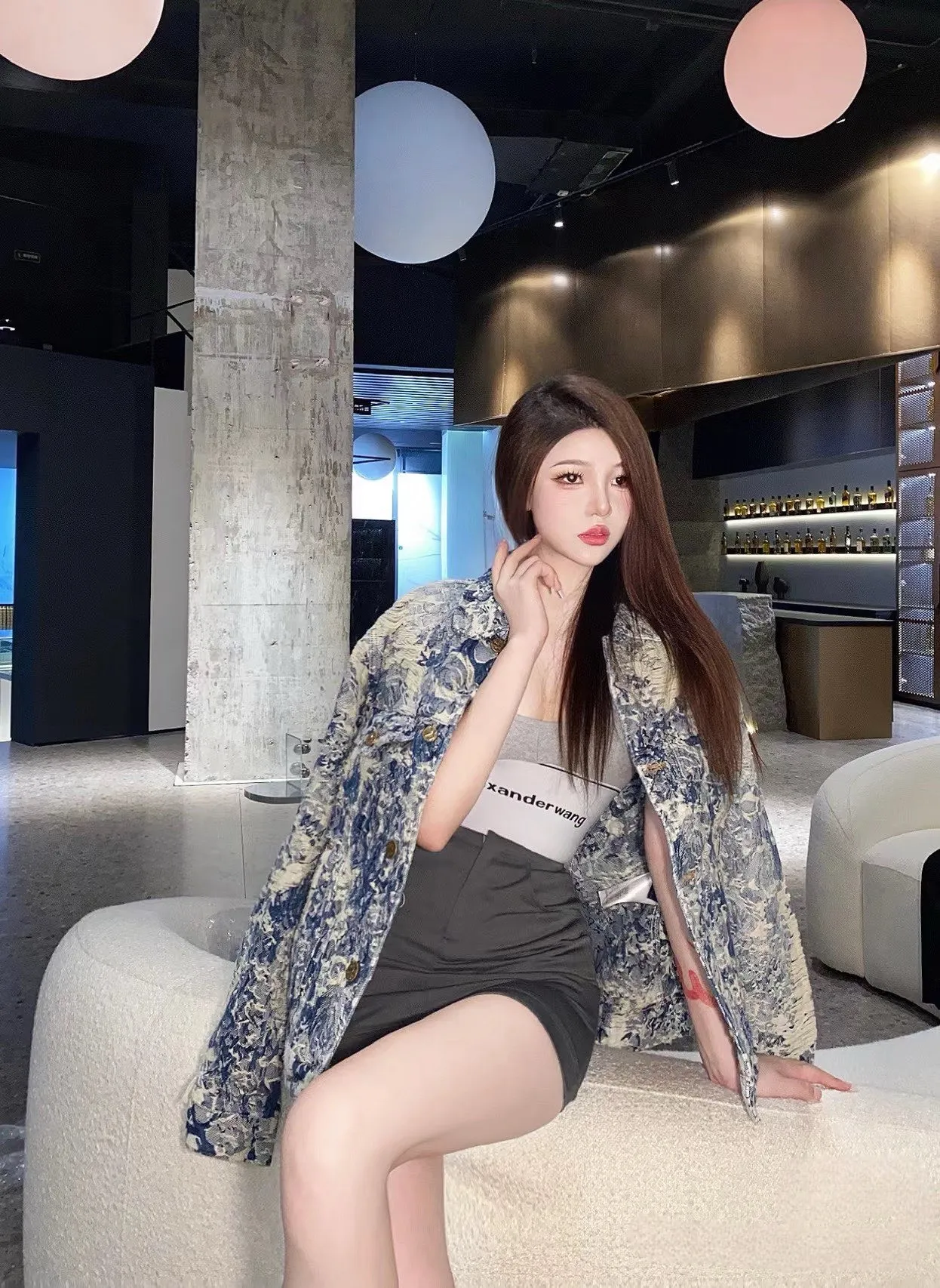Louis Vuitton/Louis Vuitton Retro floral fringed denim jacket